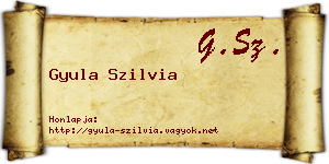 Gyula Szilvia névjegykártya